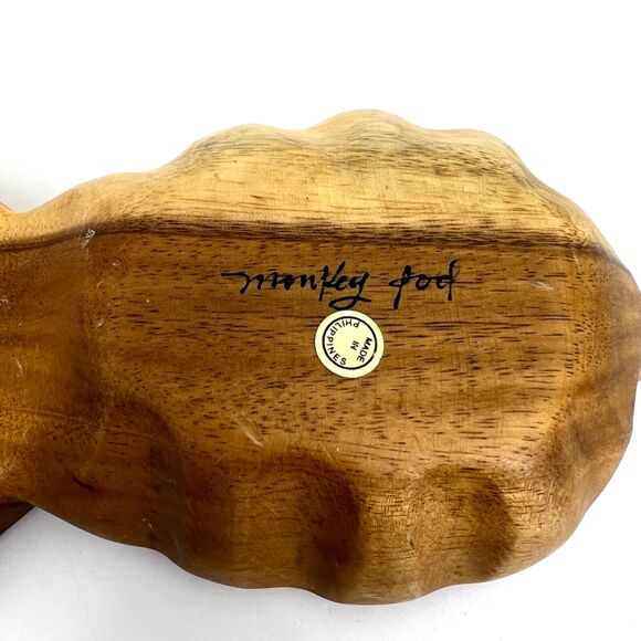 Vintage Wooden Pineapple Hand Carved Bowl Dish MCM Tiki Made In Philippines - Picture 2 of 6